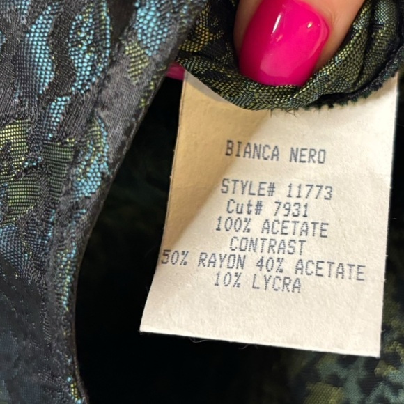 Bianca Niro Elegant Black Multi-print Jewel Embellished Sleeveless Dress Size P - Picture 8 of 12